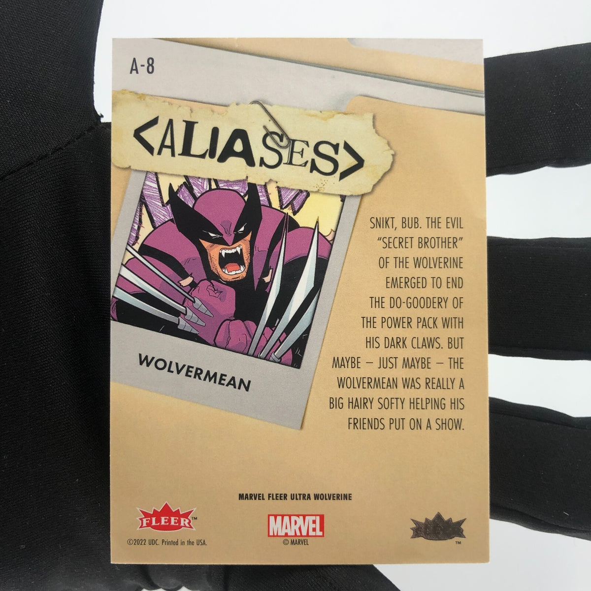 Marvel Card Wolvermean A-8 Aliases Fleer Upper Deck Wolverine Ultra [Rank A]