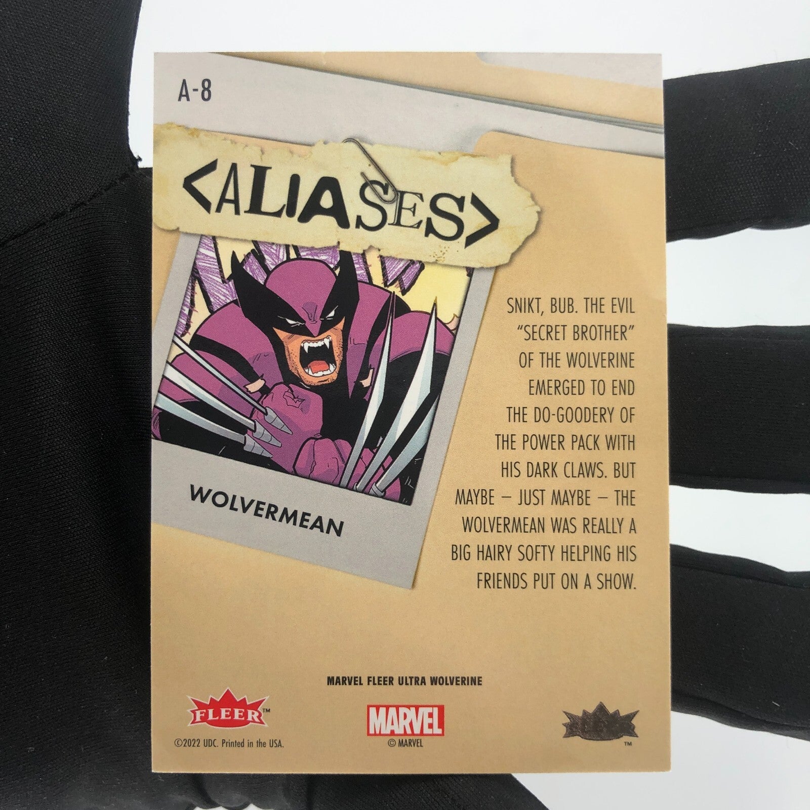 Marvel Card Wolvermean A-8 Aliases Fleer Upper Deck Wolverine Ultra [Rank A]