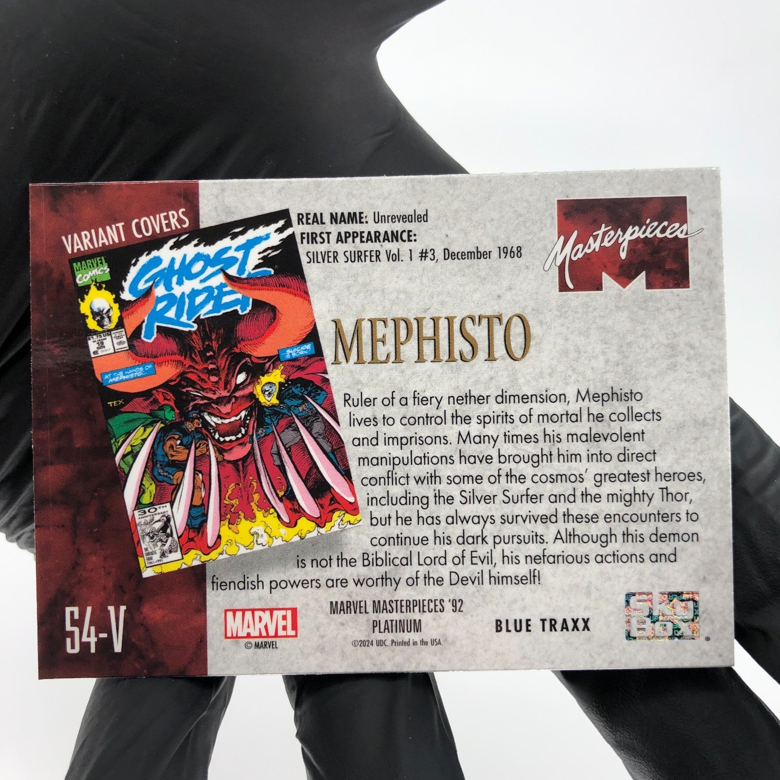 Marvel Card Mephisto Blue Traxx 54-V Variant  Fleer Upper Deck Masterpieces [NM]
