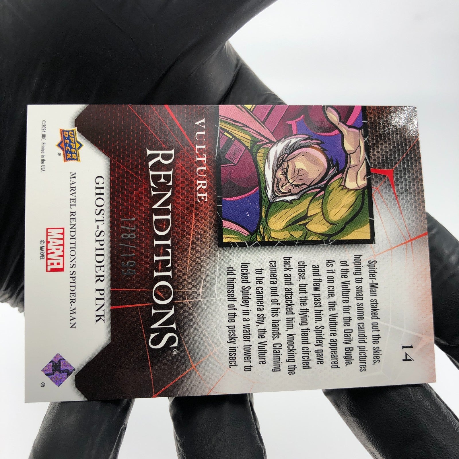 Marvel Card Vulture Spider-Man 14 Pink /199 Fleer Upper Deck Renditions [NM]