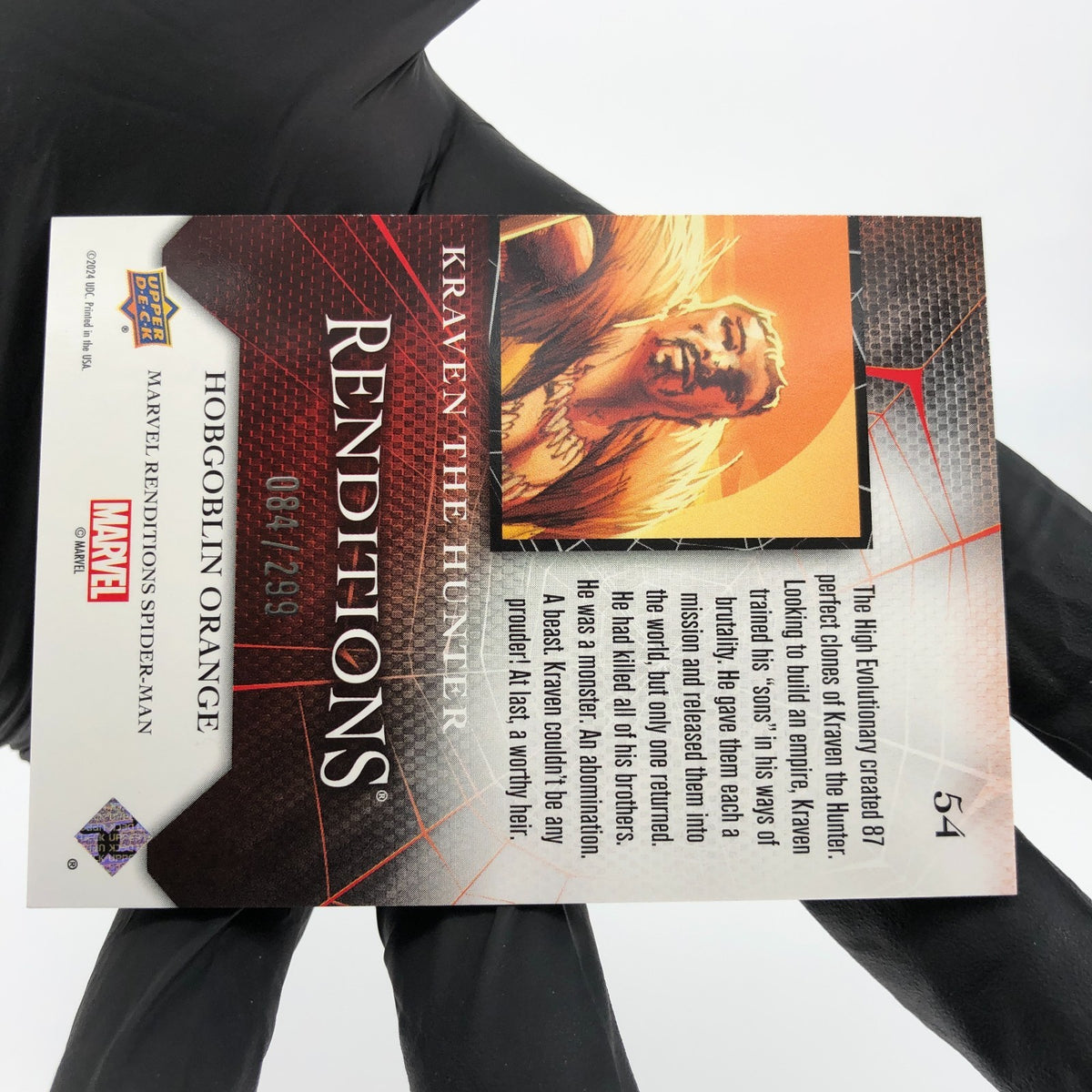 Marvel Card Kraven 54 Orange  /299 Fleer Upper Deck Renditions [NM]