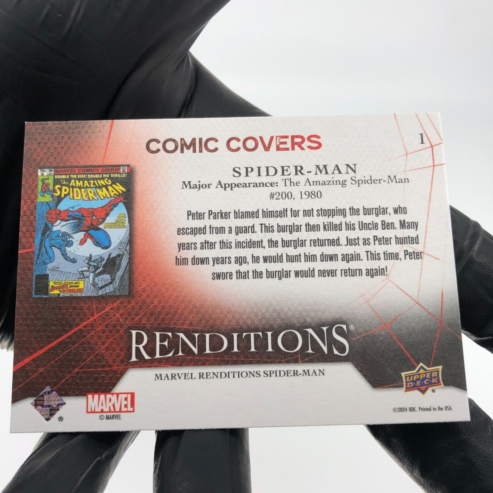 Marvel Card Spider-Man 1 Comic Covers Fleer Upper Deck Renditions [NM]