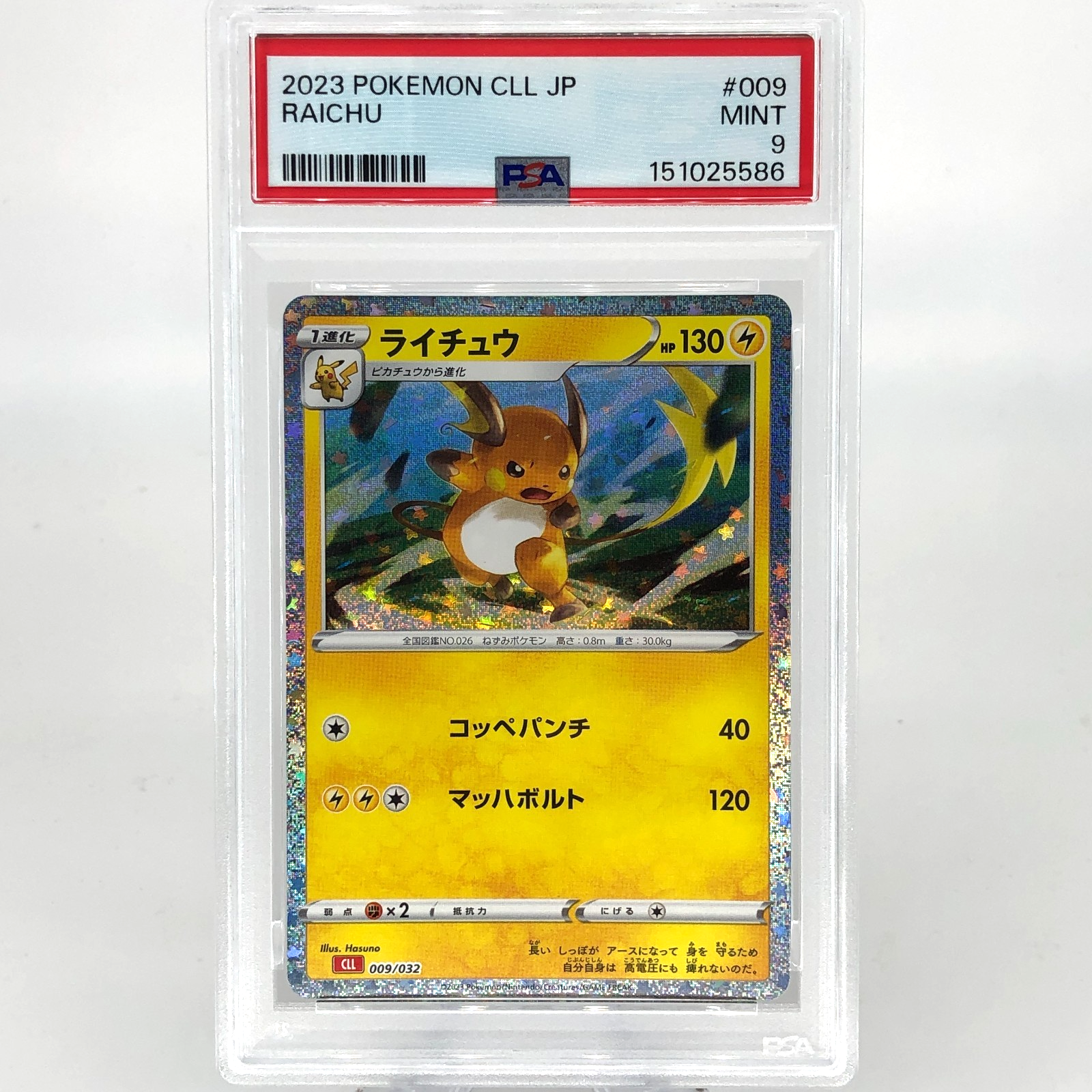 PSA 9 Pokemon Card Raichu 009/032 Holo CLL Japanese Karte [9]