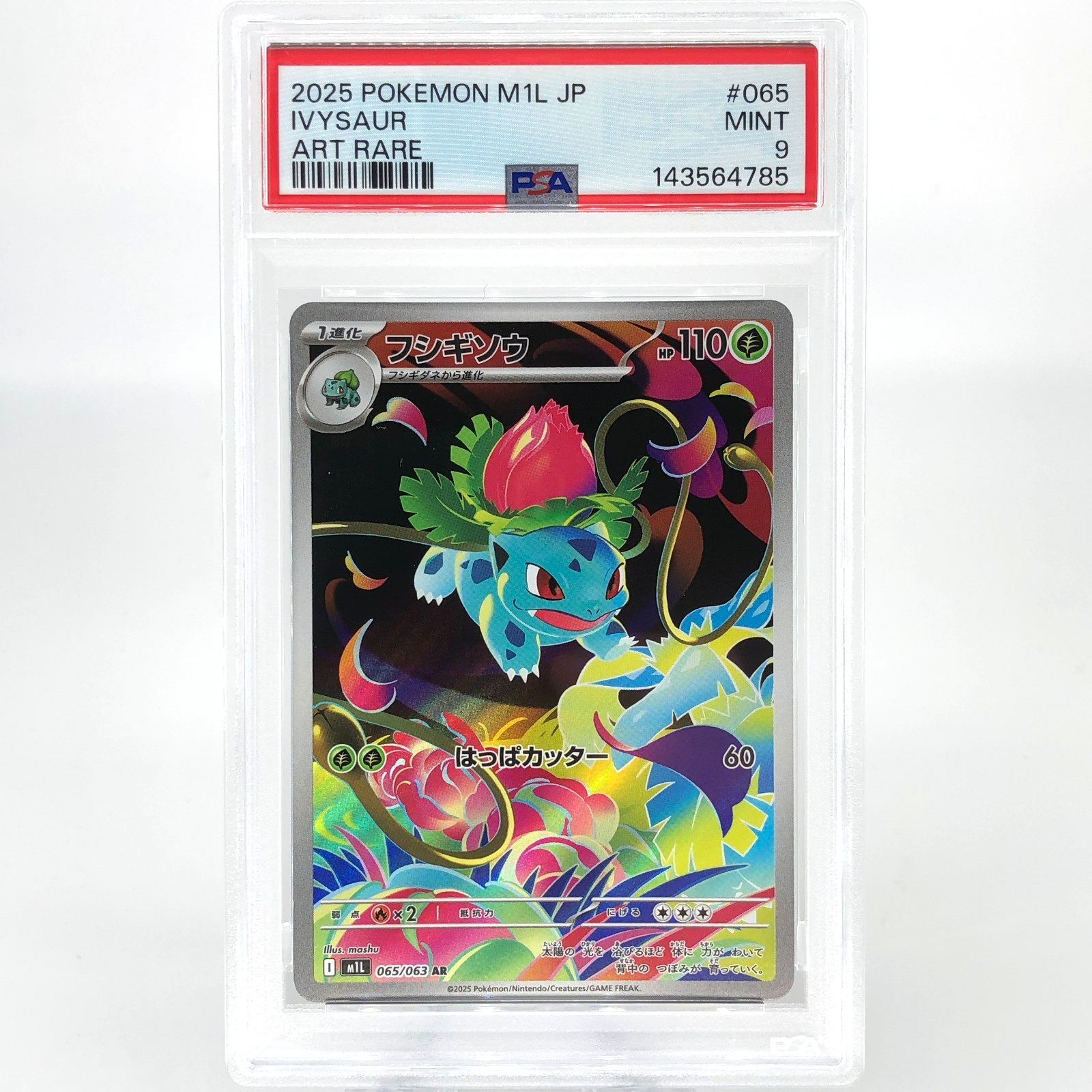 PSA 9 Pokemon Card Ivysaur 065/063 AR M1L Japanese Karte [9]