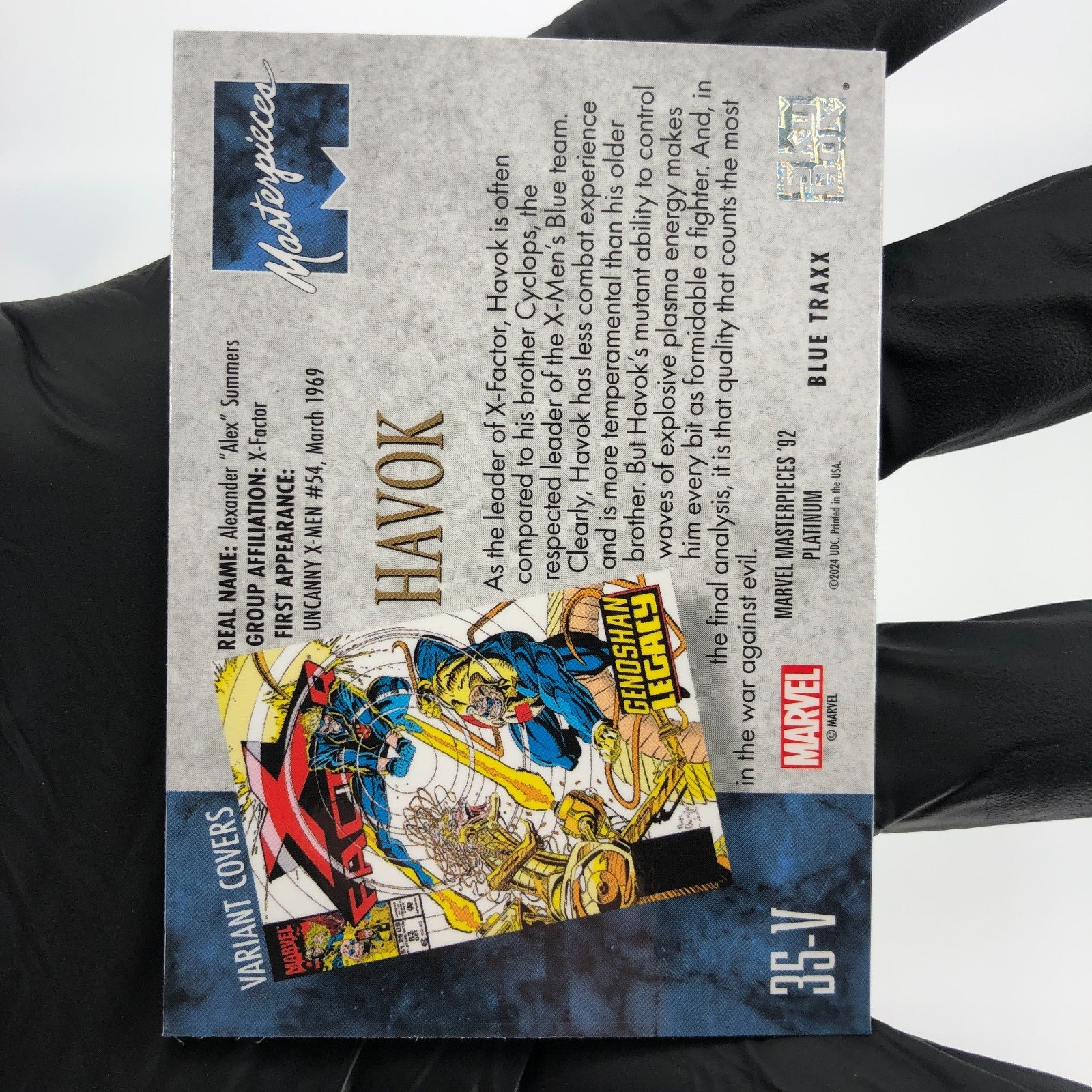 Marvel Card Havok Blue  Traxx 35-V  Fleer Upper Deck Masterpieces [NM]