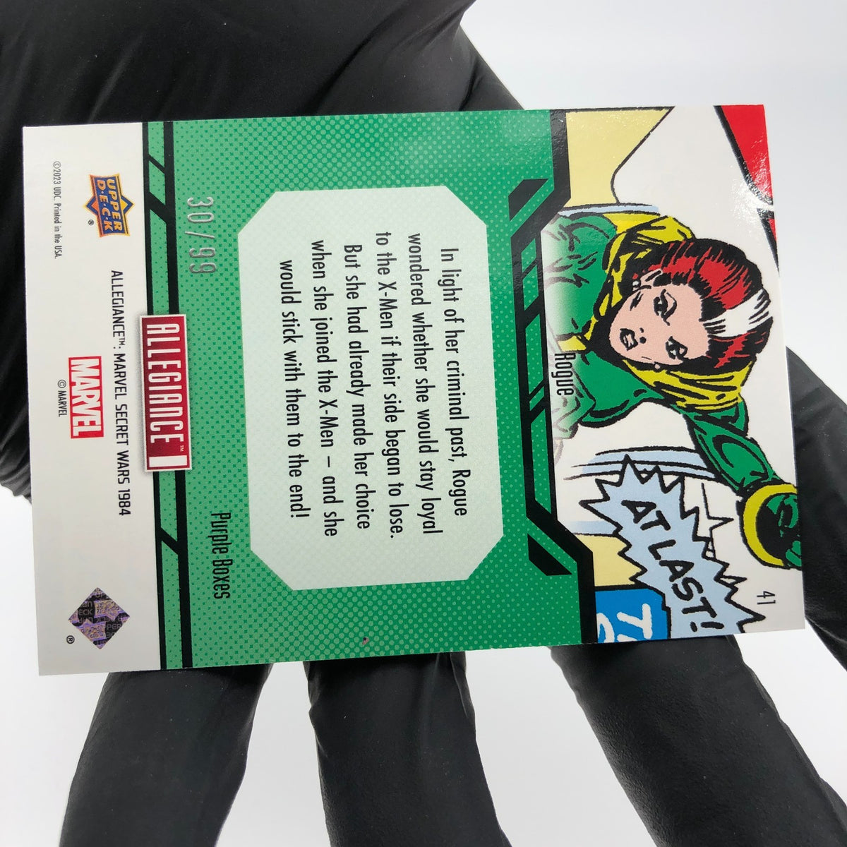 Marvel Card Rogue 41 Purple Boxes /99 Secret Wars Allegiance Upper Deck [NM]