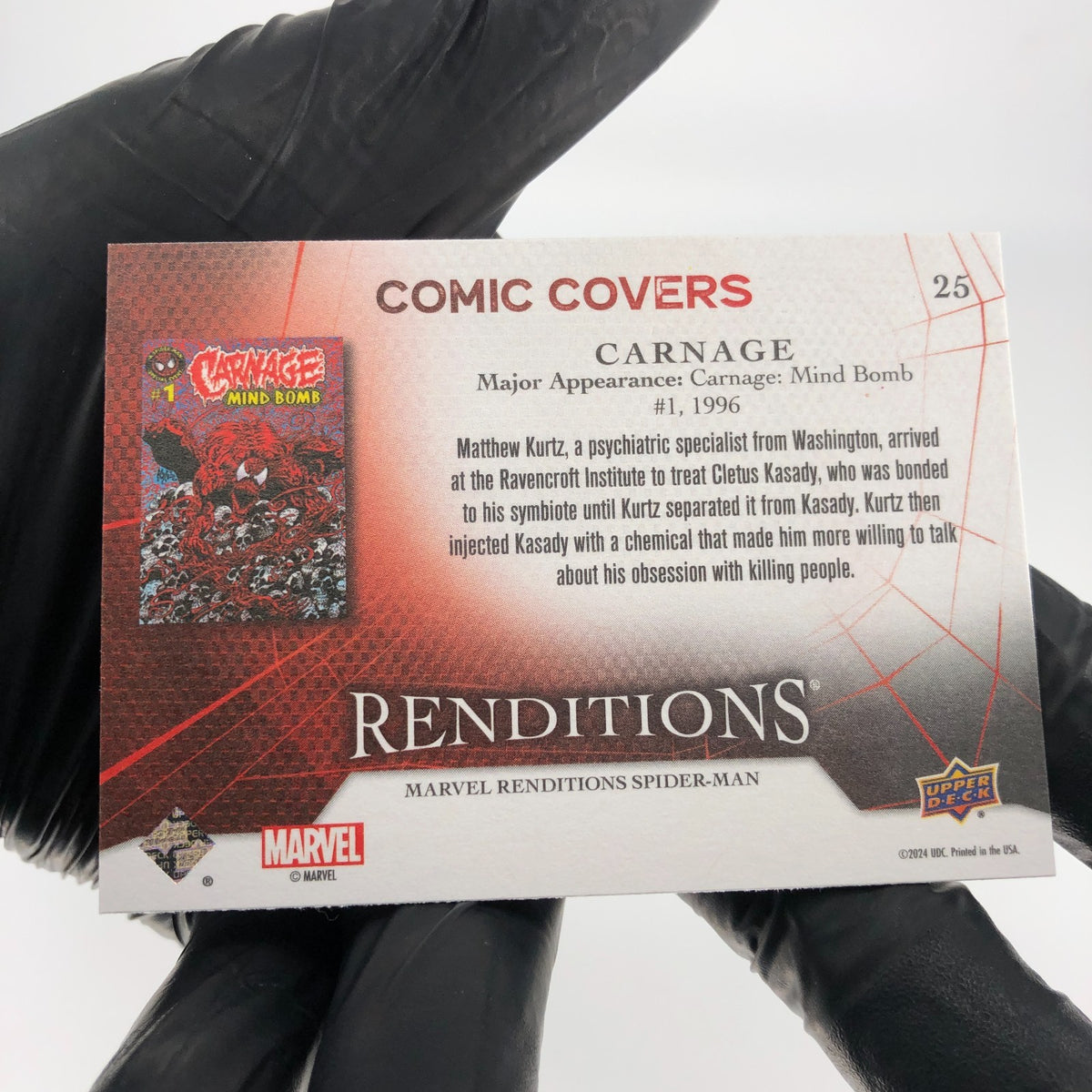 Marvel Card Carnage 25 Comic Covers Fleer Upper Deck Renditions [NM]
