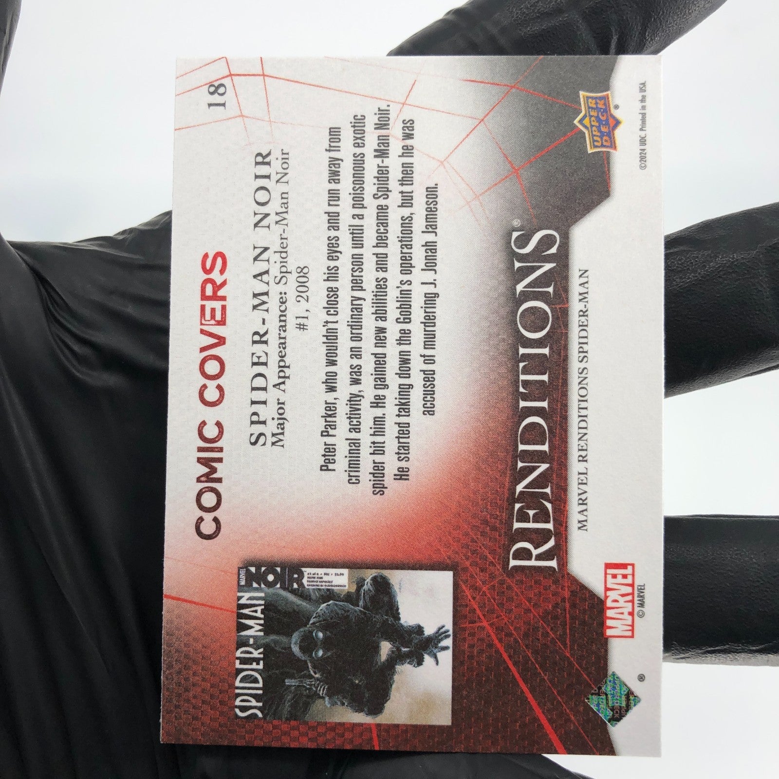 Marvel Card Spider-Man Noir 18 Comic Covers Fleer Upper Deck Renditions [NM]