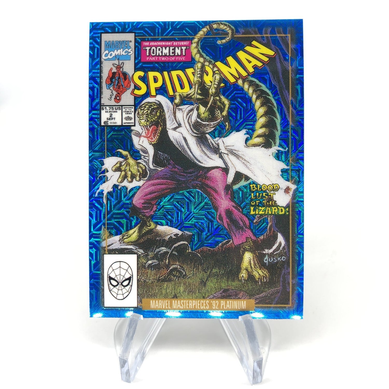 Marvel Card Lizard Blue Traxx 41-V Variant  Fleer Upper Deck Masterpieces [NM]