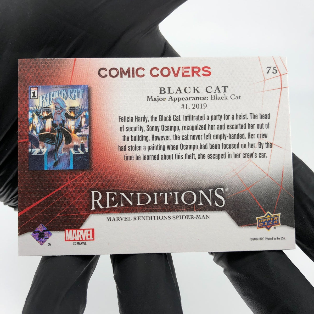Marvel Card Black Cat 75 Comic Covers Fleer Upper Deck Renditions [NM]