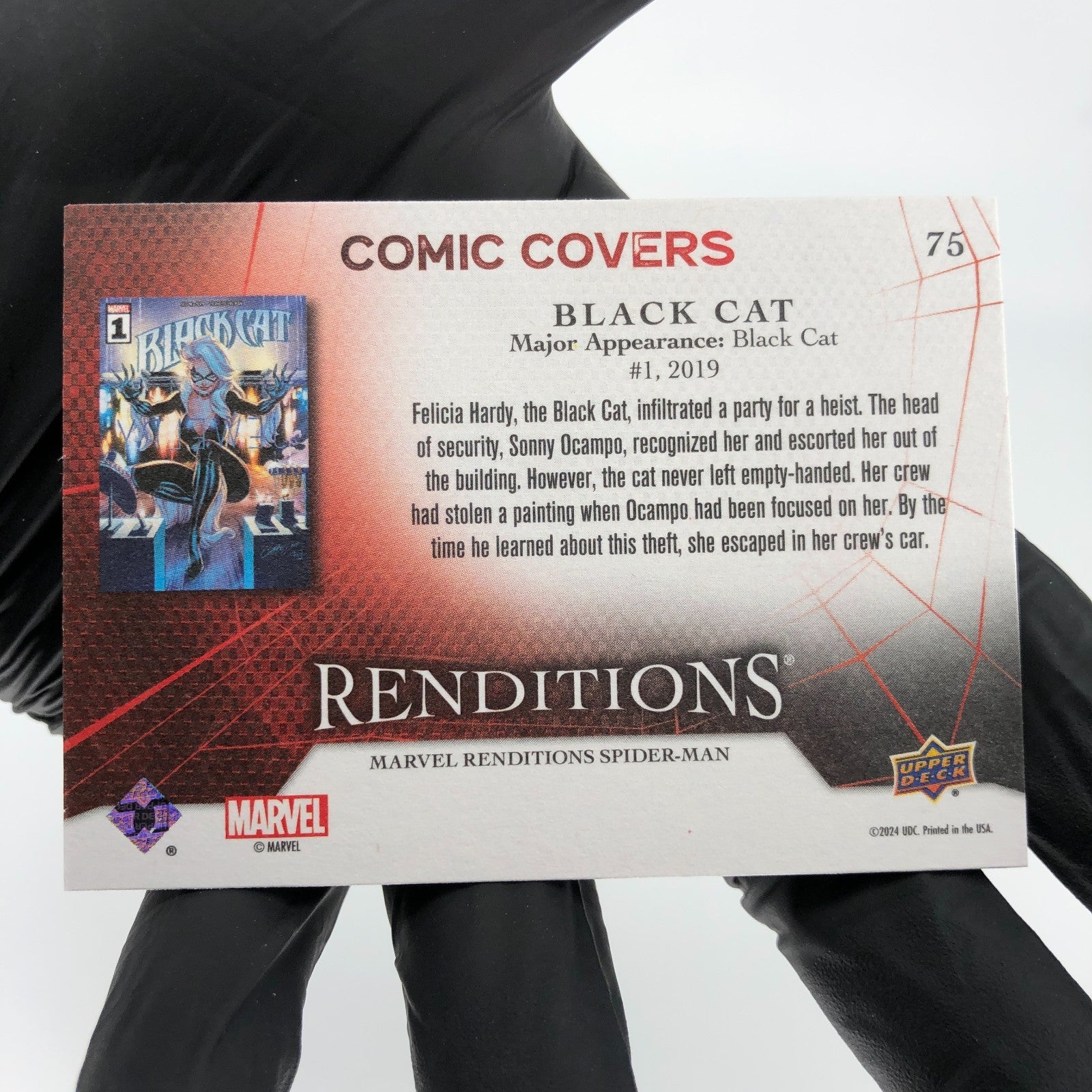 Marvel Card Black Cat 75 Comic Covers Fleer Upper Deck Renditions [NM]