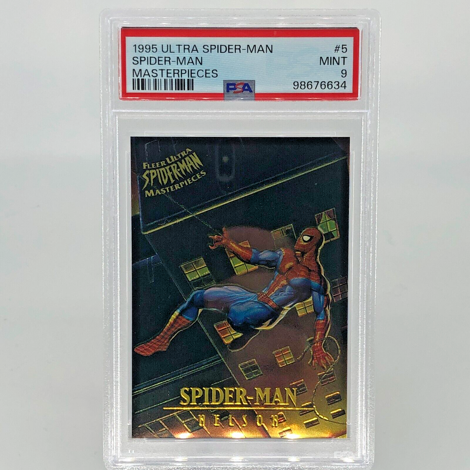 Marvel Card PSA 9 Spider-Man 5 Nelson 1995 Masterpieces Fleer [9]