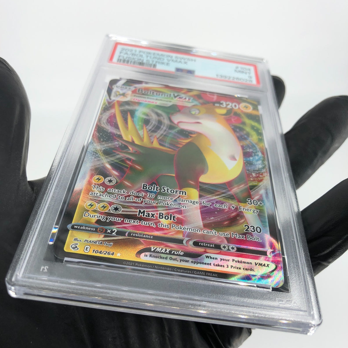 PSA 9 Pokemon Card Boltund Vmax 104/264 E Fusion Strike English Karte [9]