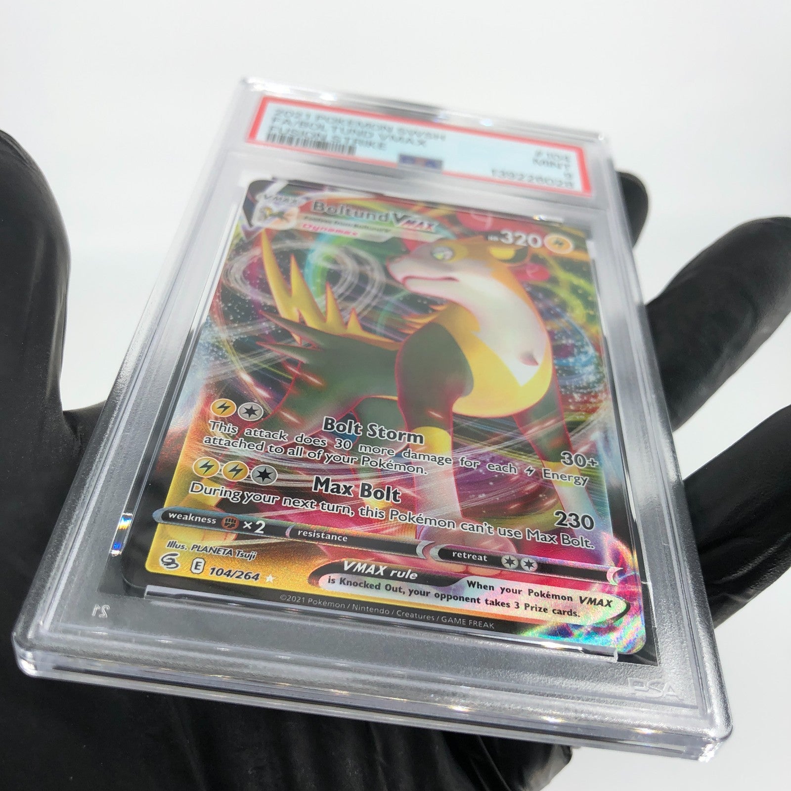 PSA 9 Pokemon Card Boltund Vmax 104/264 E Fusion Strike English Karte [9]