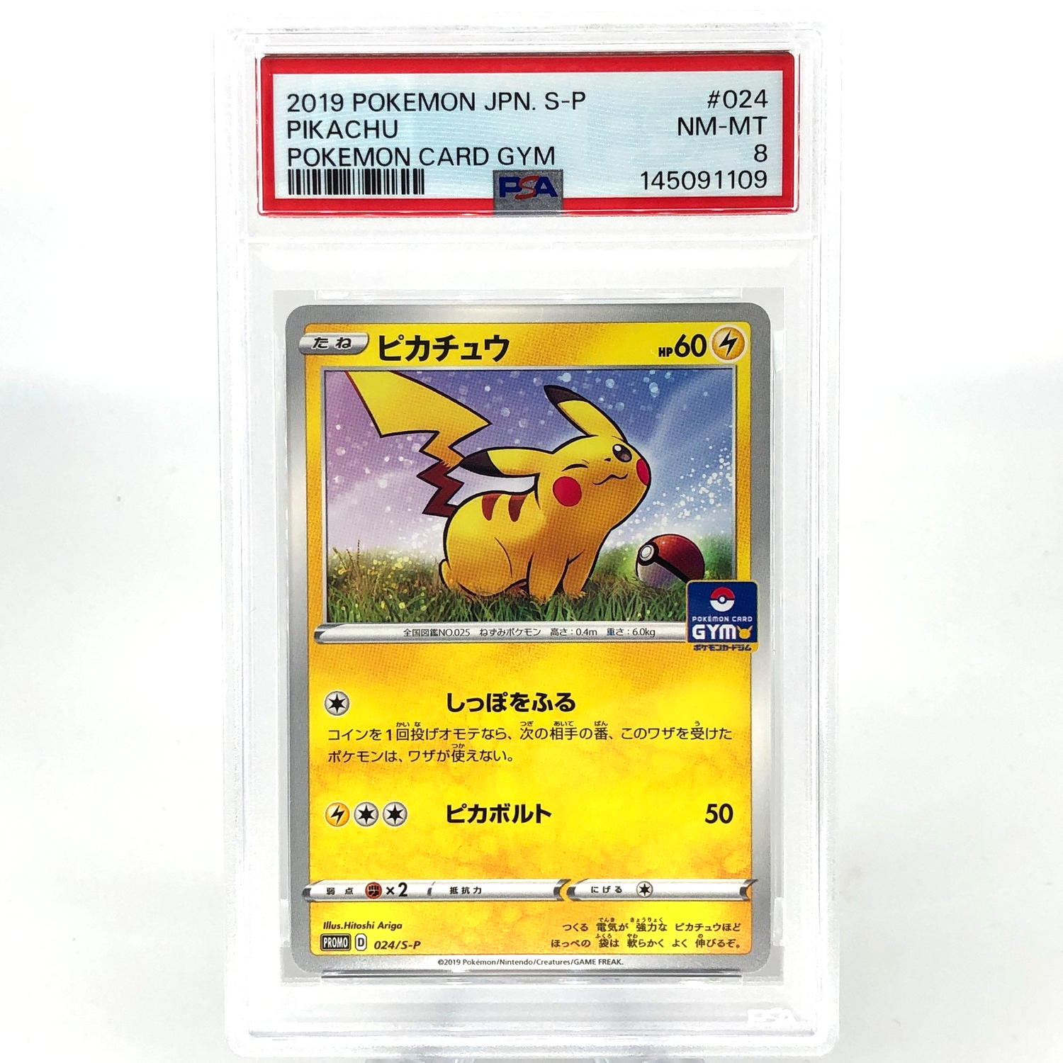 PSA 8 Pokemon Card Pikachu 024/S-P Promo Gym Japanese Karte [8]