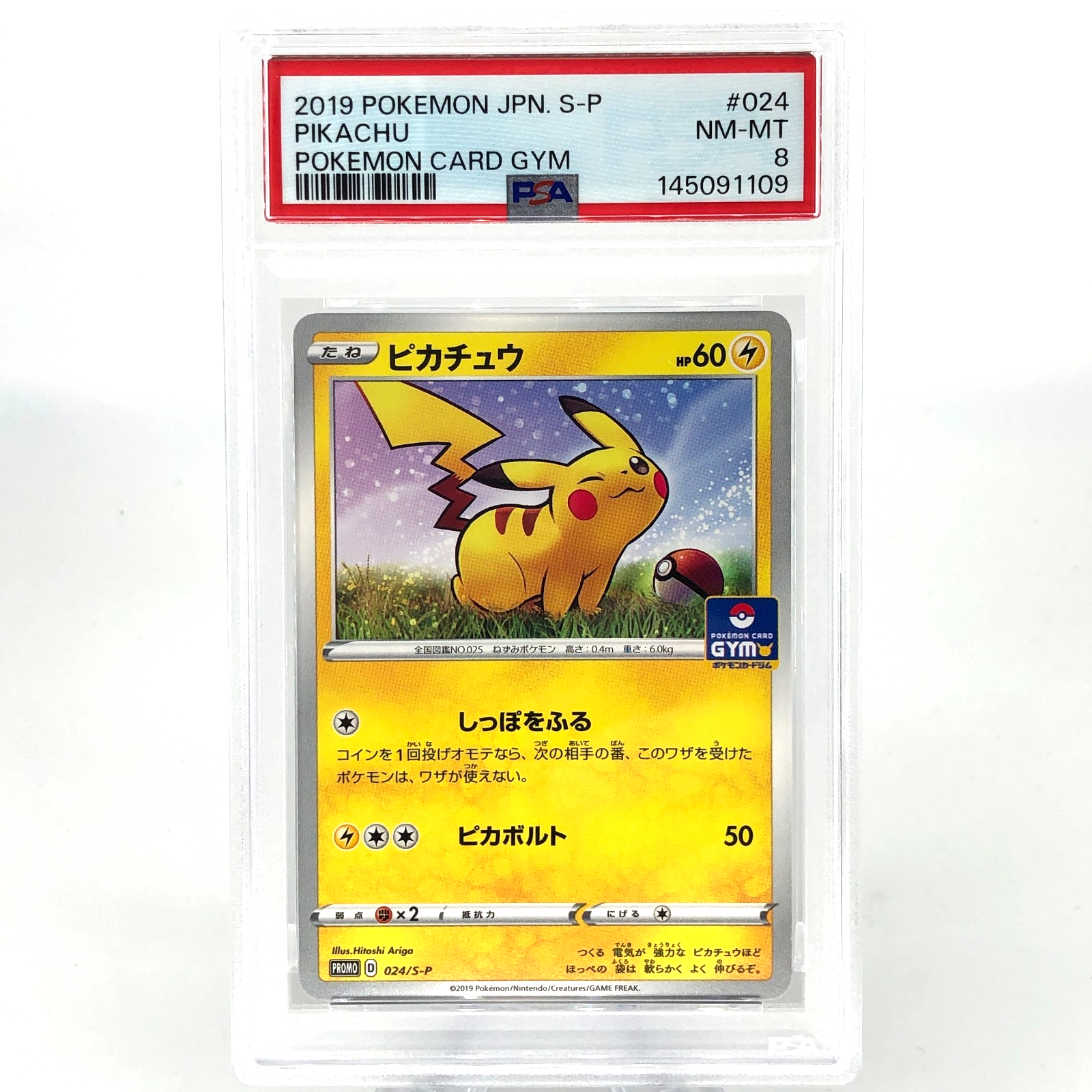 PSA 8 Pokemon Card Pikachu 024/S-P Promo Gym Japanese Karte [8]