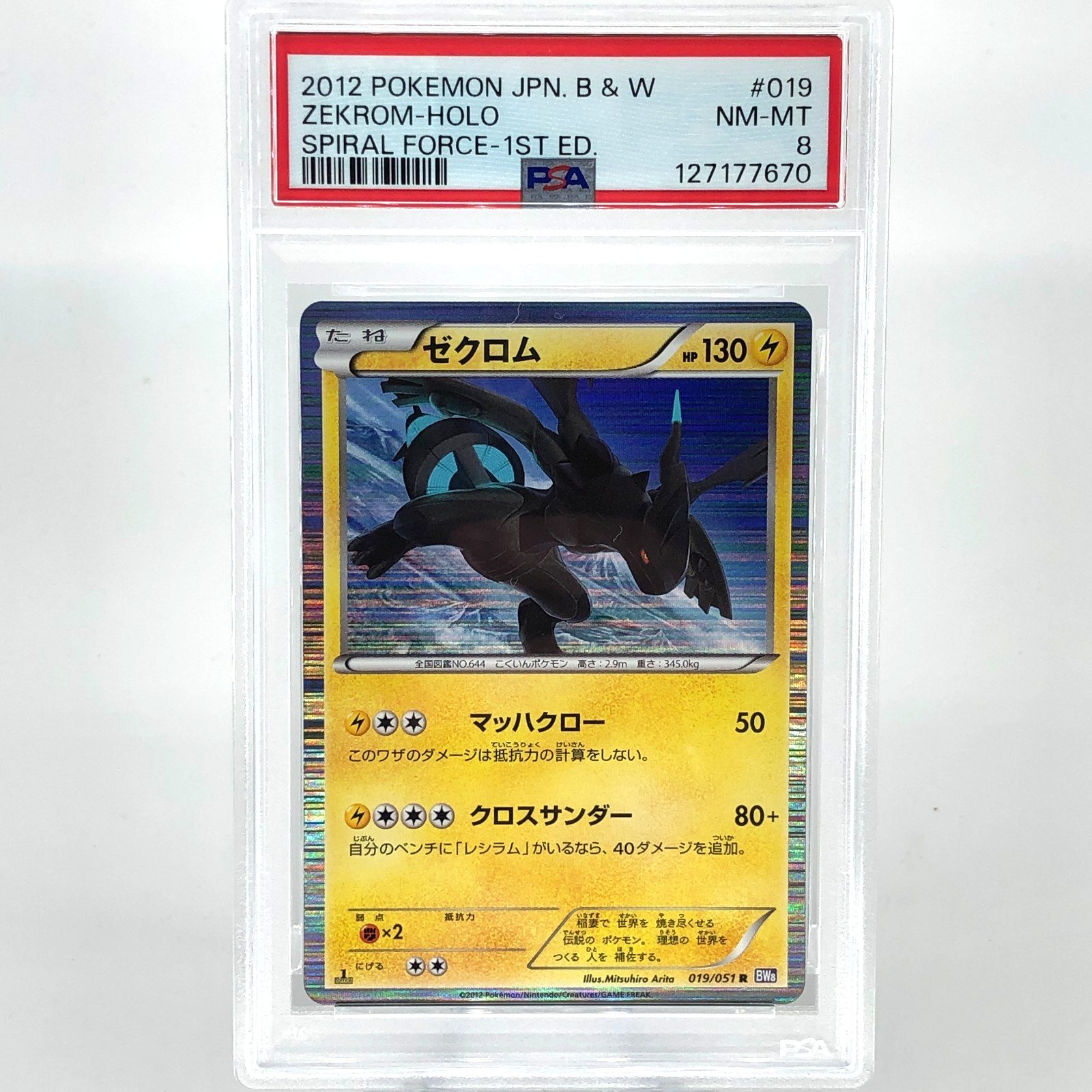 PSA 8 Pokemon Card Zekrom  019/051 R BW8 Japanese Karte [8]