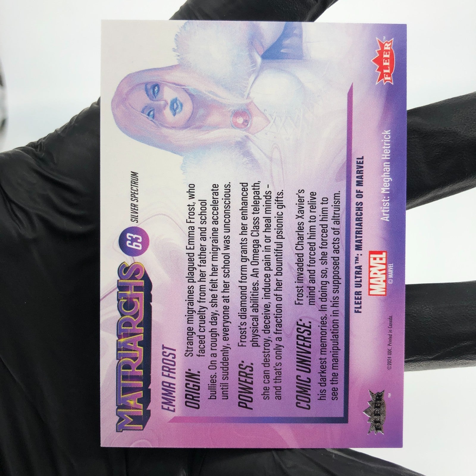 Marvel Card Emma Frost 63 Silver Spectrum Matriarchs 2024 Fleer Upper Deck [NM]
