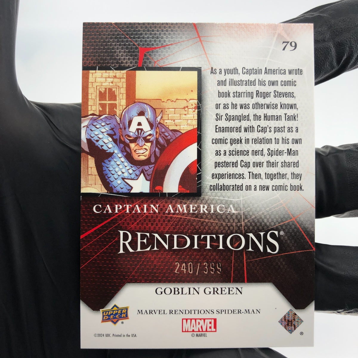 Marvel Card Captain America 79 Green  /399 Fleer Upper Deck Renditions [NM]