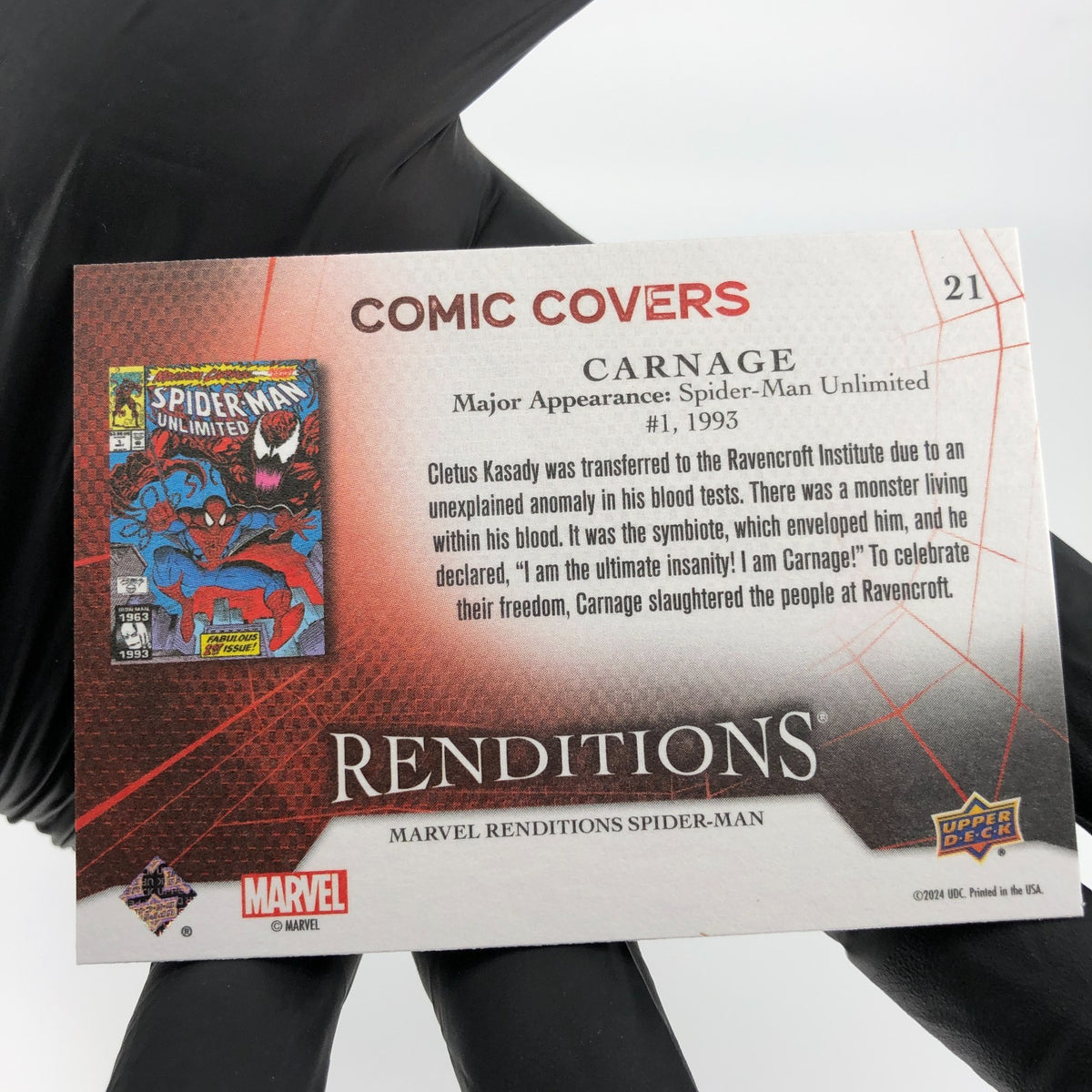 Marvel Card Carnage 21 Comic Covers Fleer Upper Deck Renditions [NM]