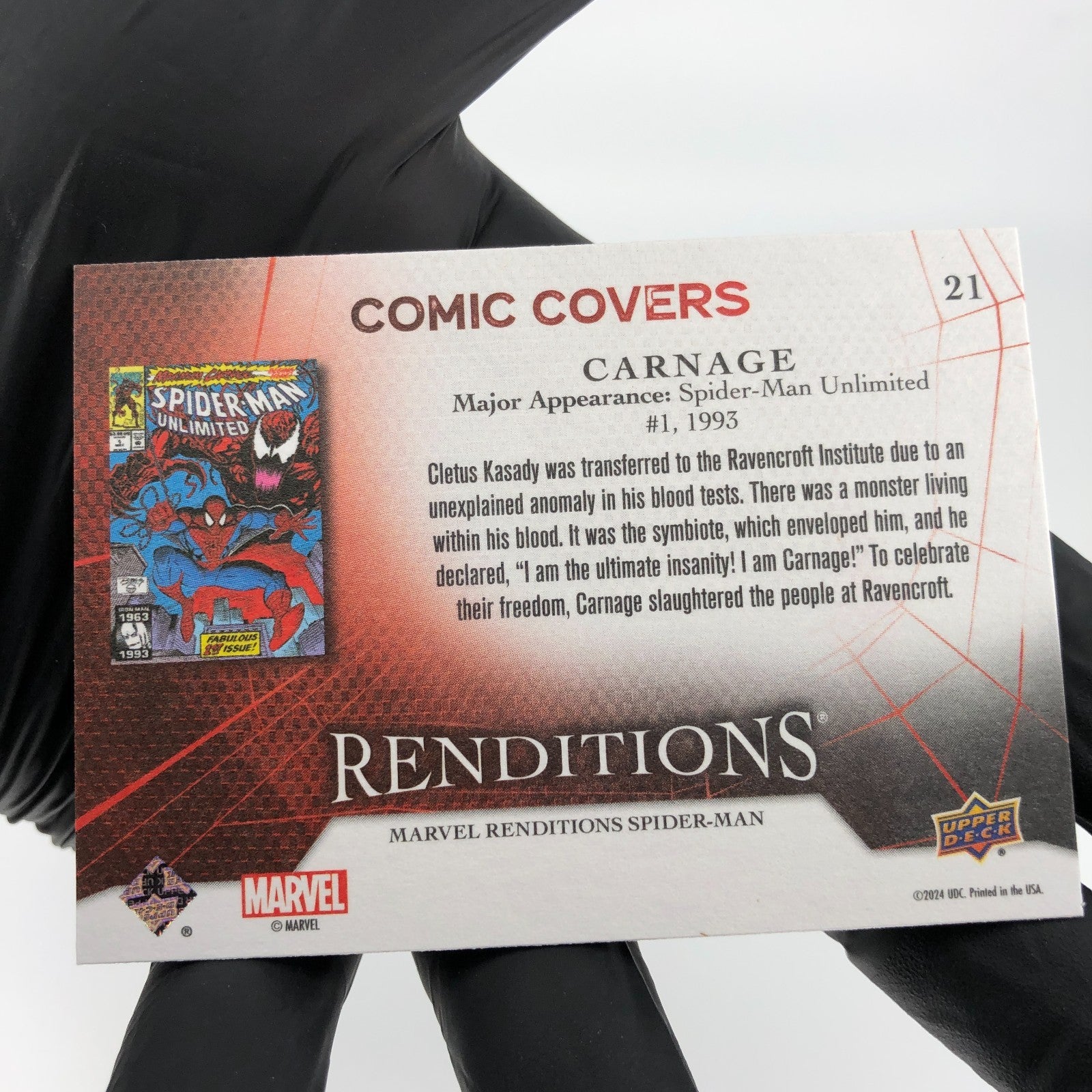 Marvel Card Carnage 21 Comic Covers Fleer Upper Deck Renditions [NM]