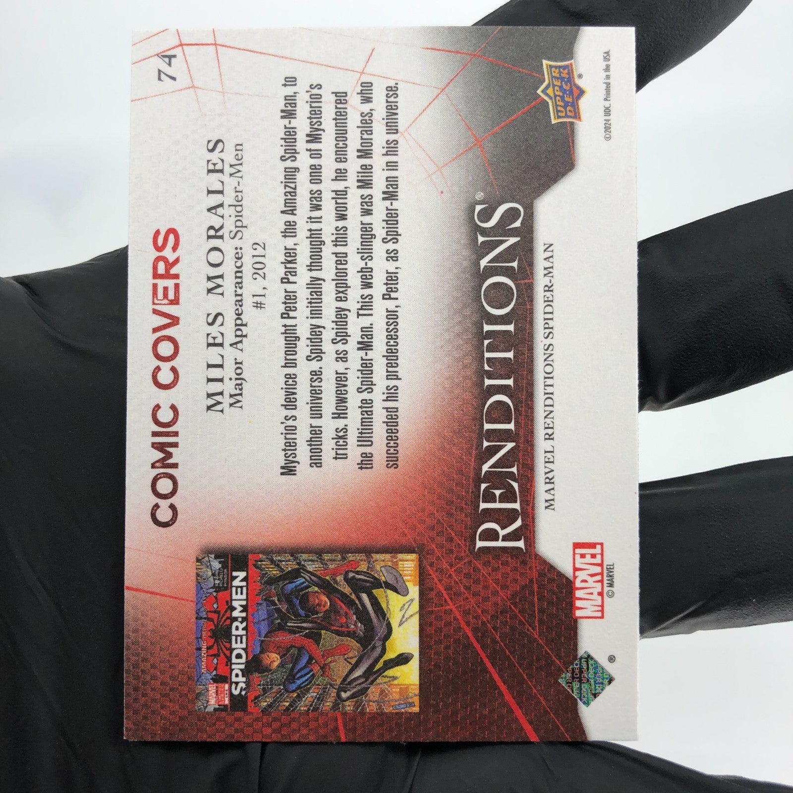 Marvel Card Spider-Man 74 Comic Covers Fleer Upper Deck Renditions [NM]