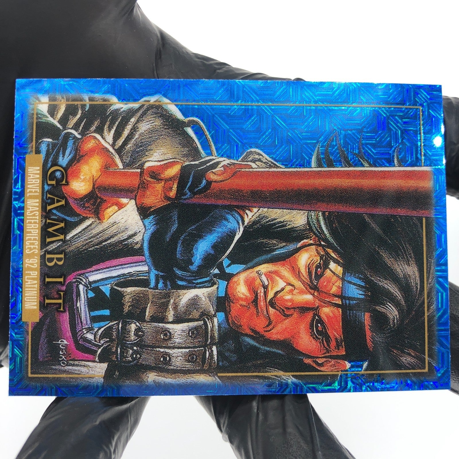 Marvel Card Gambit Blue Traxx 29 Fleer Upper Deck Masterpieces [NM]