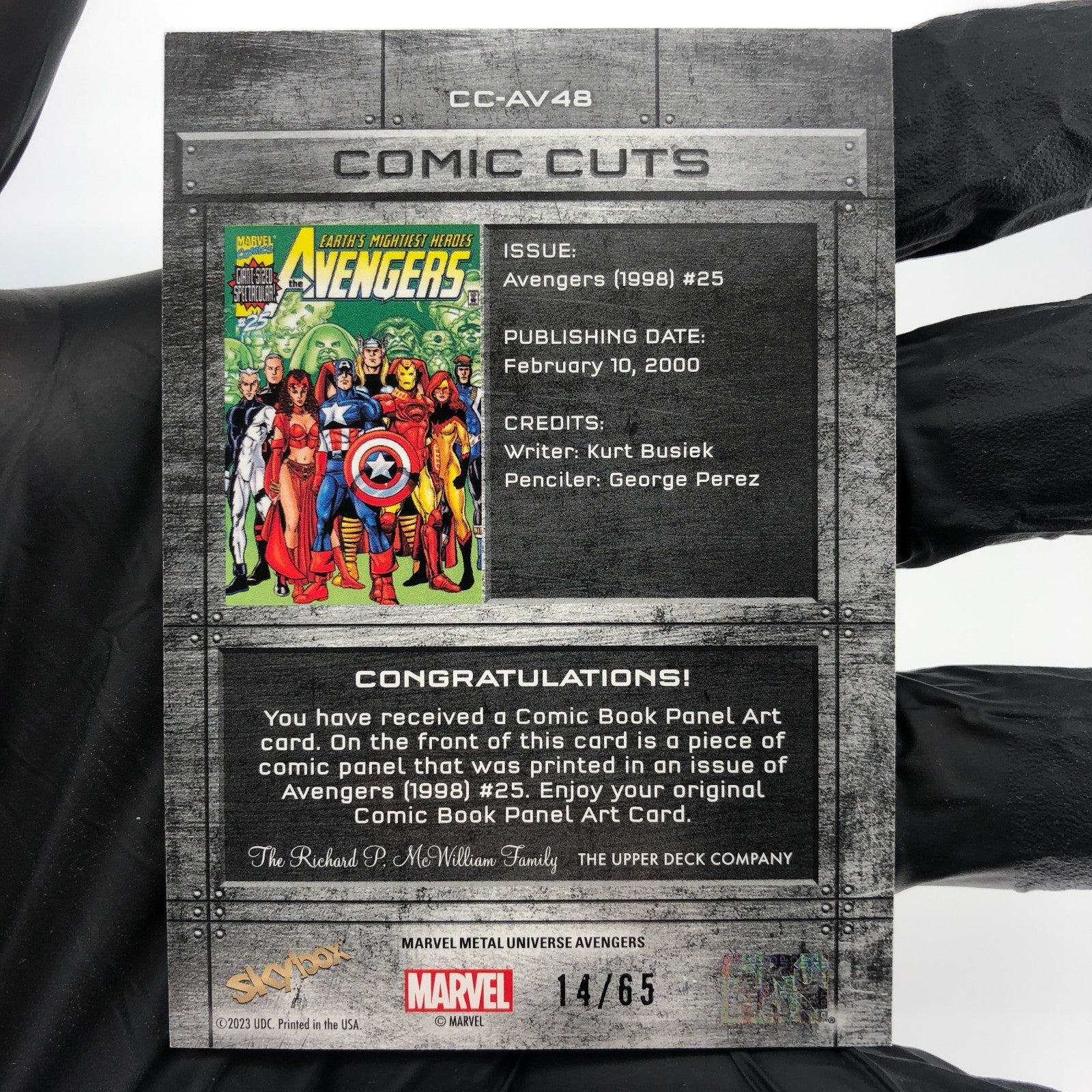 Marvel Card Comic Cut Avengers /65 CC-AV48 Fleer Upper Deck Metal Universe [NM]