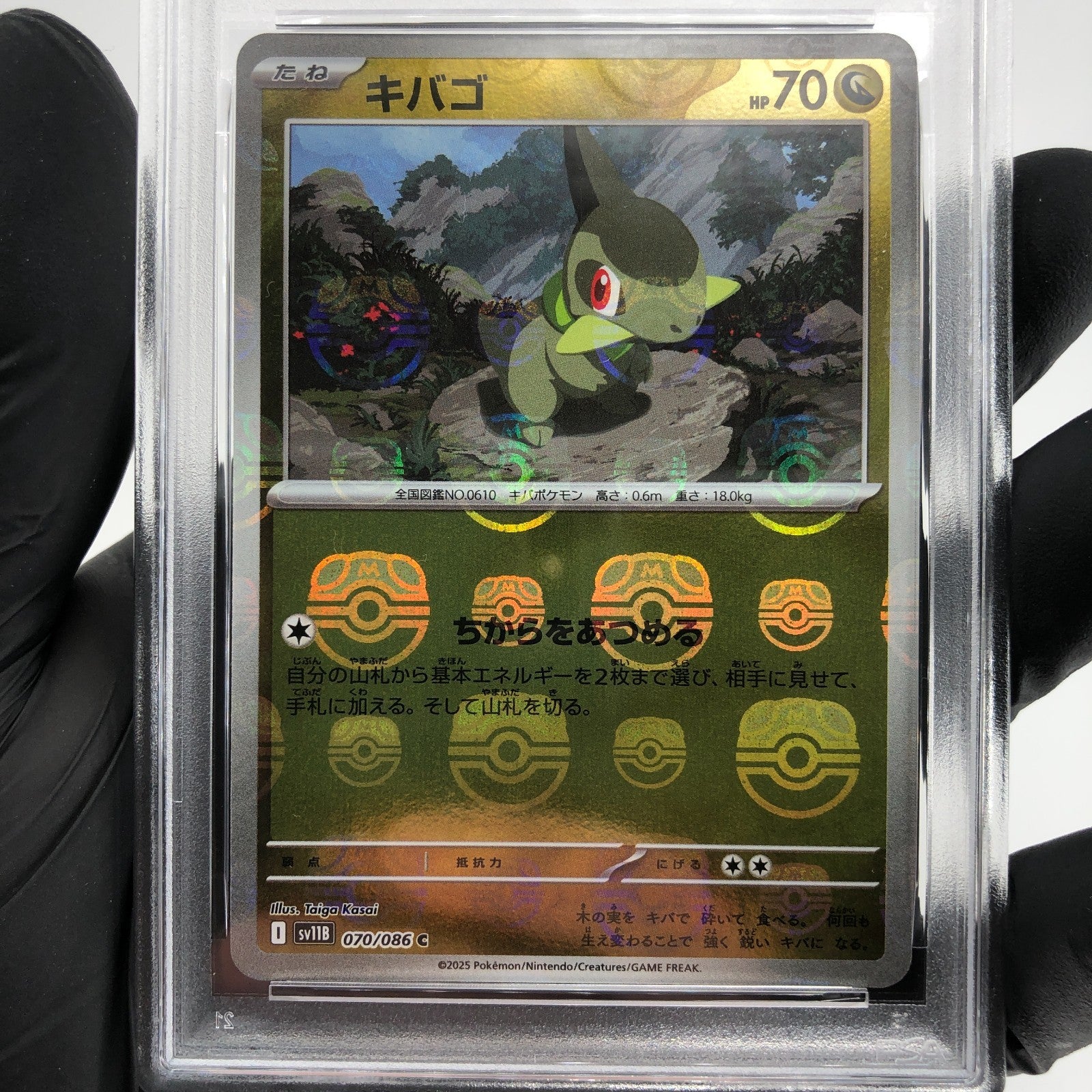 PSA 8 Pokemon Card Axew 070/086 R Masterball SV11B Japanese Karte [8]