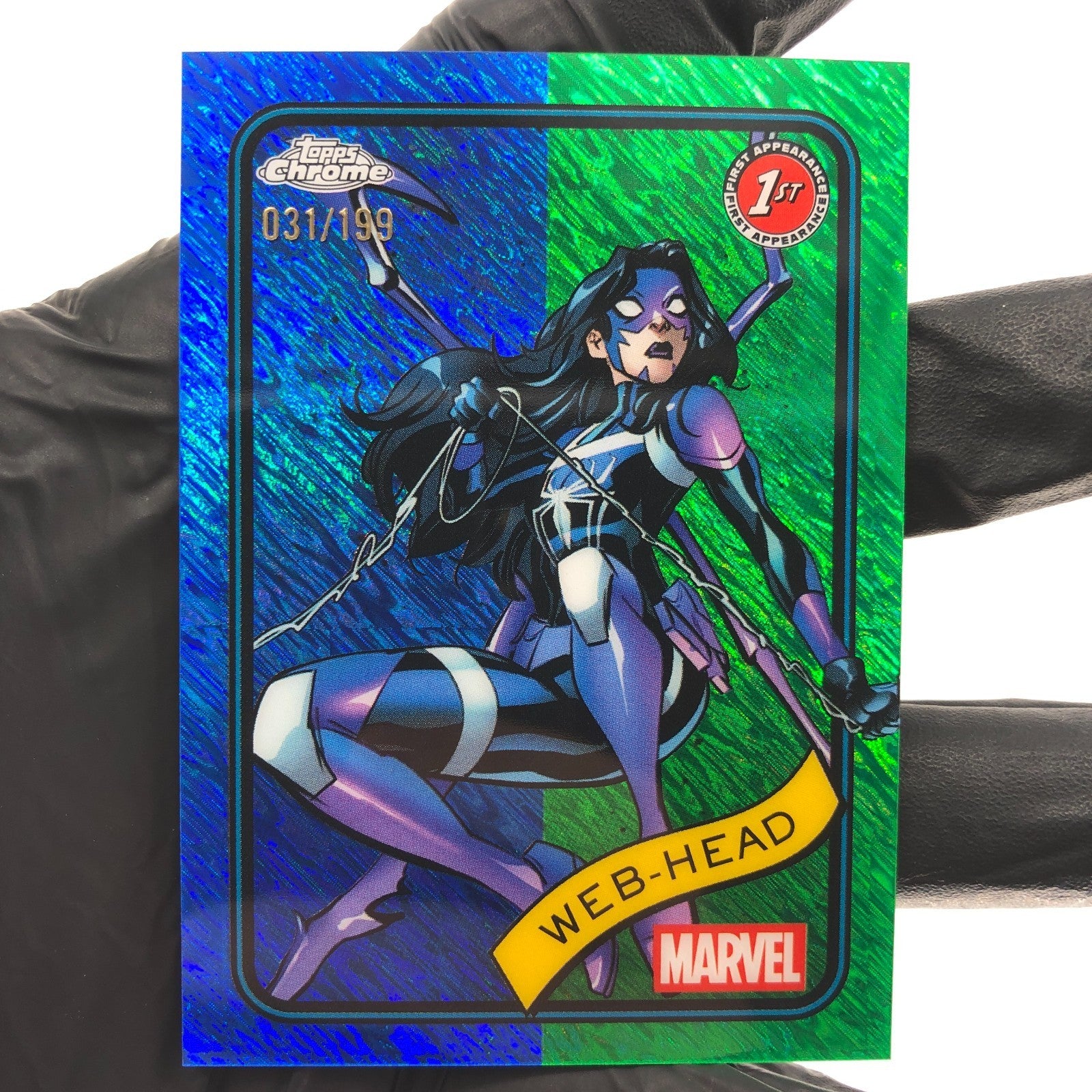 Marvel Card Web-Head 32 Blue Green Shimmer /199 Topps Chrome 2025 [NM]