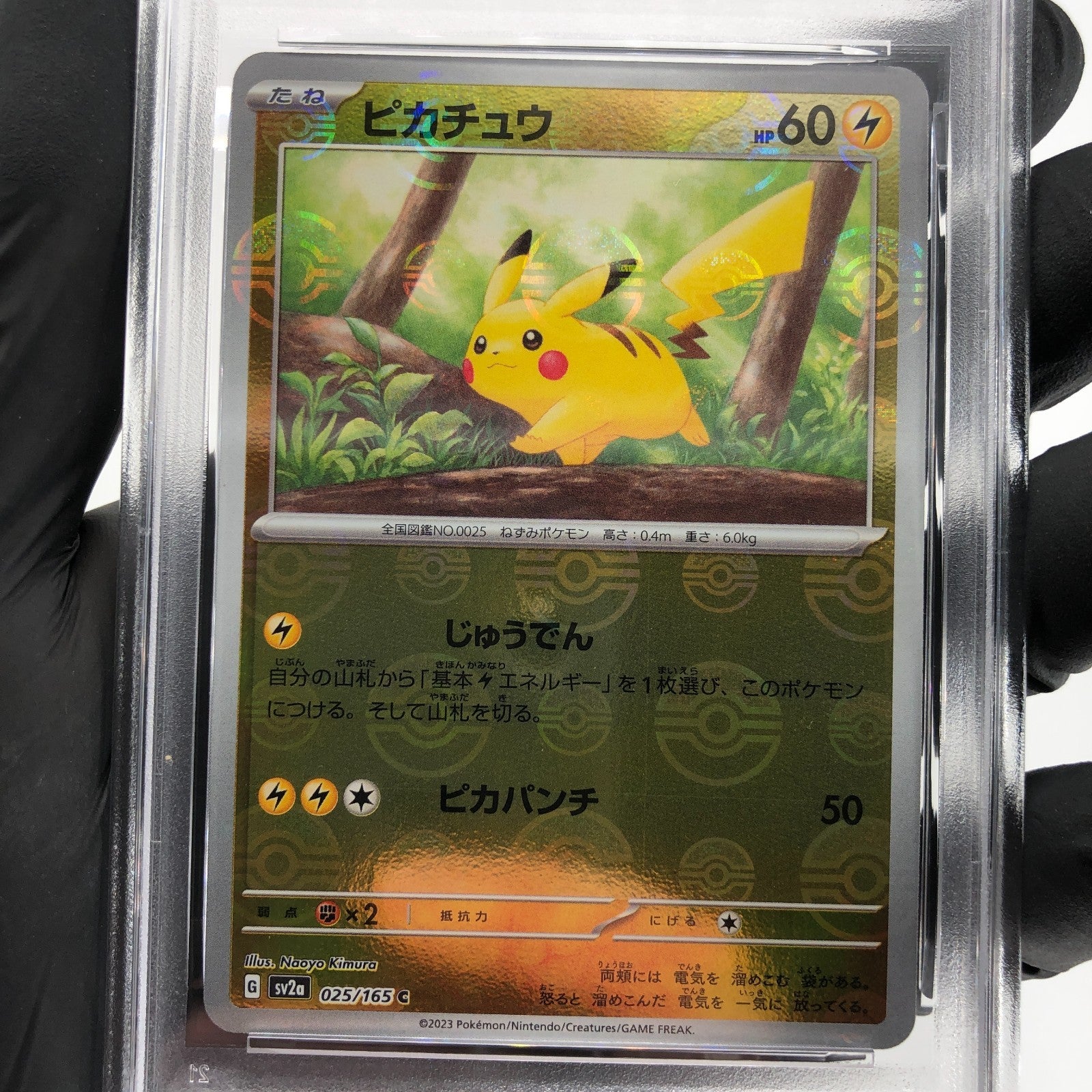 PSA 9 Pokemon Card Pikachu 025/165 C Pokeball SV2a Japanese Karte [9] 4