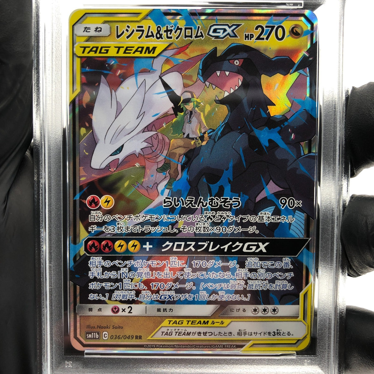 PSA 10 Pokemon Card Reshiram Zekrom GX 036/049 RR SM11b 2019 Japanese Karte [10]