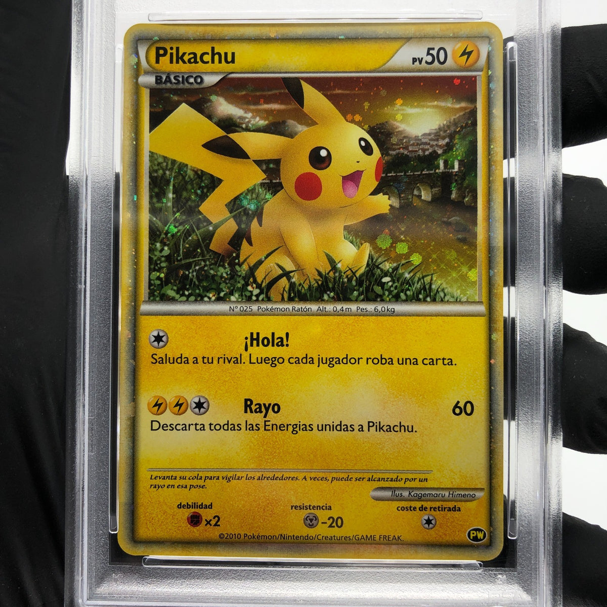 PSA 9 Pokemon Card Pikachu PW World Collection Holo Spanish Japanese Karte [9]