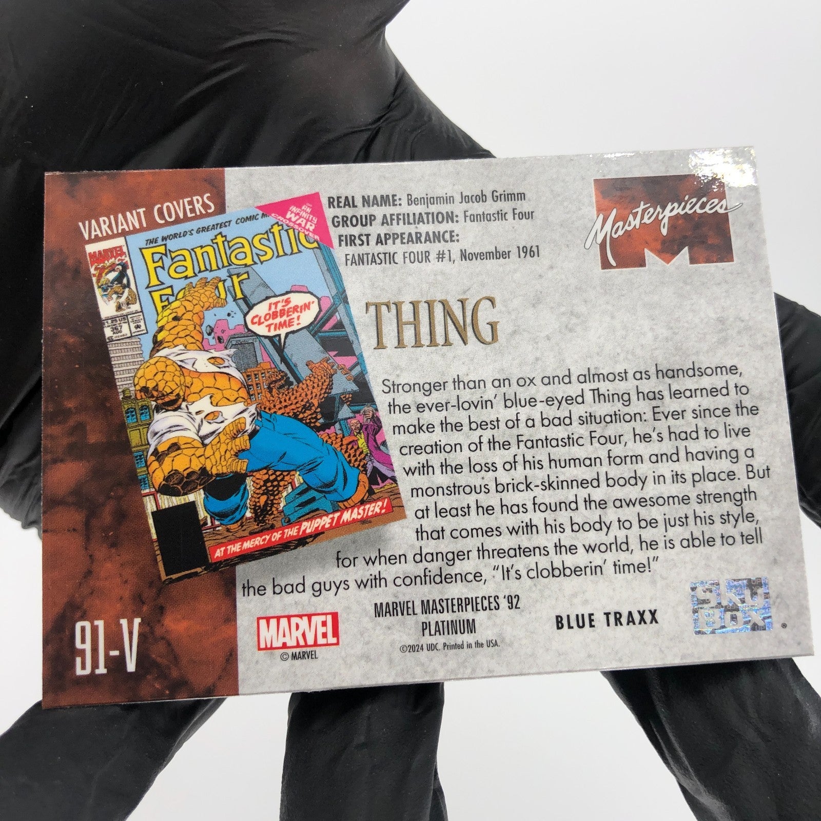Marvel Card Thing Blue Traxx 91-V Variant  Fleer Upper Deck Masterpieces [NM]