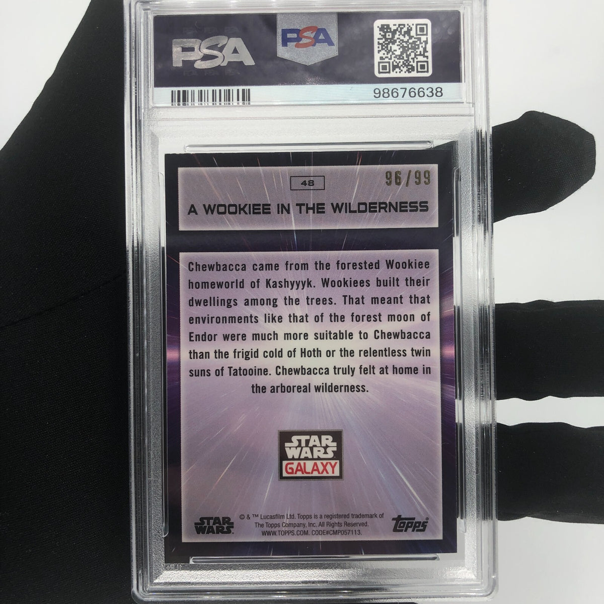 PSA 8 Star Wars Galaxy 2022 Wookiee 48 Wave Refractor /99 Topps Chrome [8]