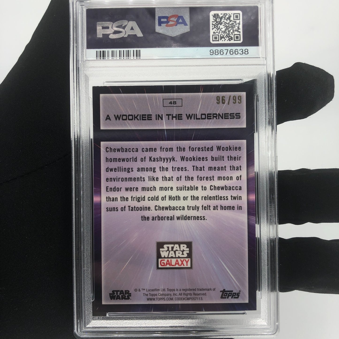 PSA 8 Star Wars Galaxy 2022 Wookiee 48 Wave Refractor /99 Topps Chrome [8]