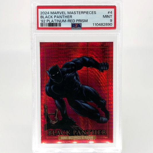 PSA 9 Marvel Card Black Panther 4 Red Prism /492 Upper Deck Masterpieces [9]