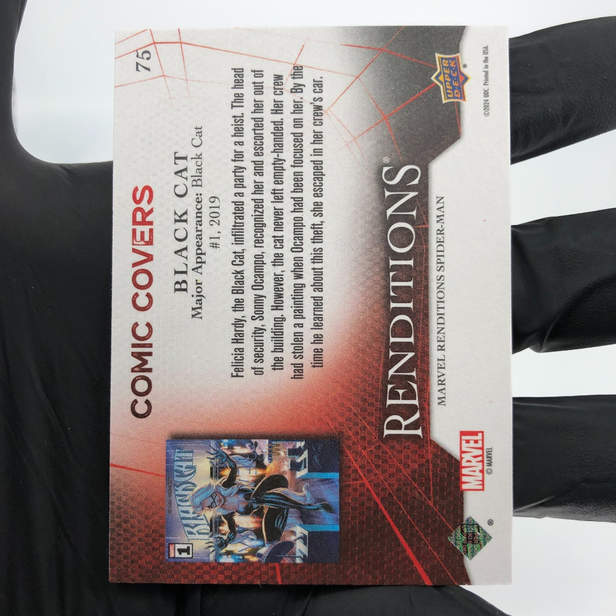 Marvel Card Black Cat 75 Comic Covers Fleer Upper Deck Renditions [NM]