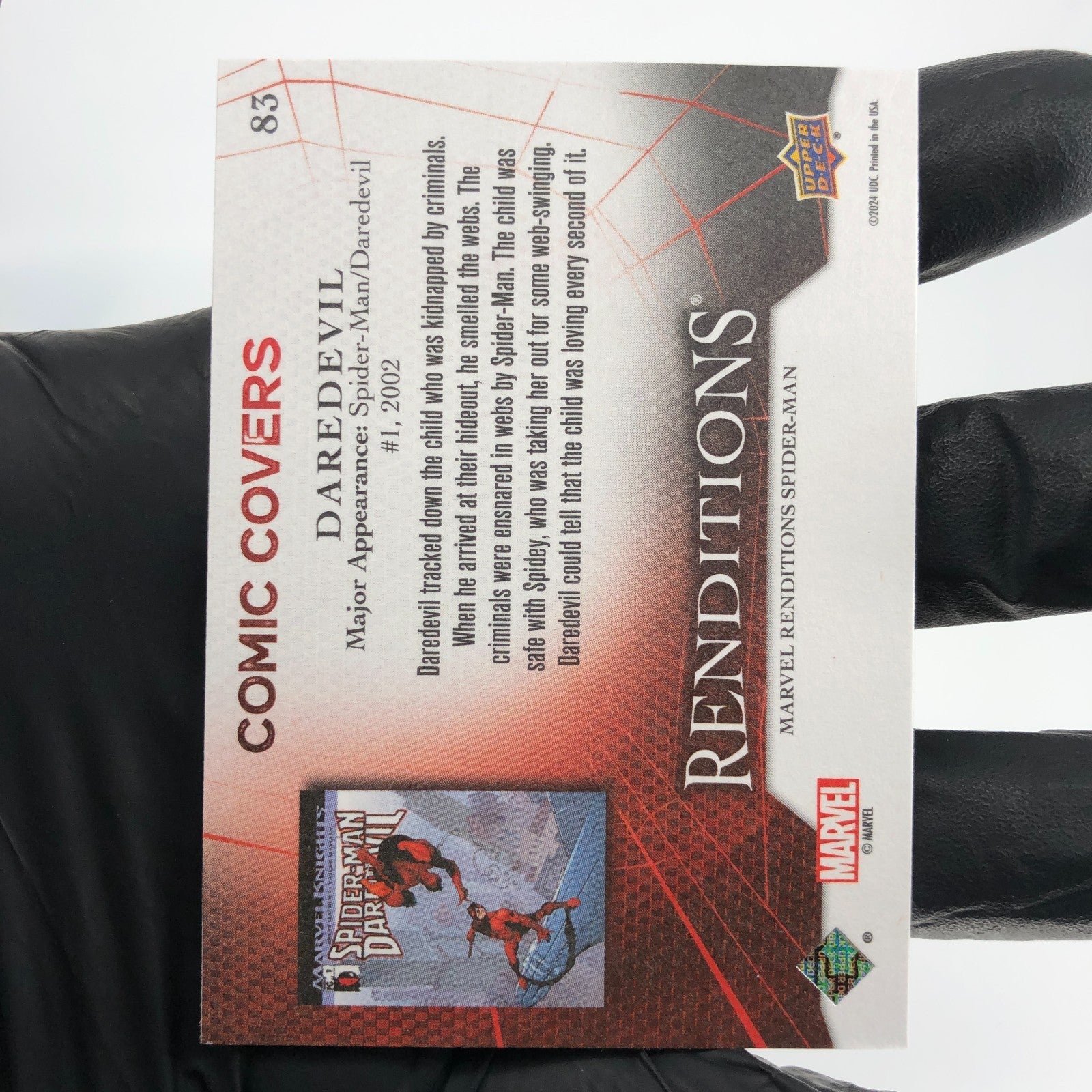 Marvel Card Daredevil 83 Canvas Comic Covers Fleer Upper Deck Renditions [NM]