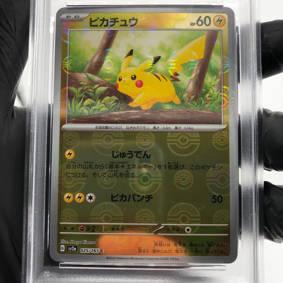 PSA 9 Pokemon Card Pikachu 025/165 C Pokeball SV2a Japanese Karte [9]