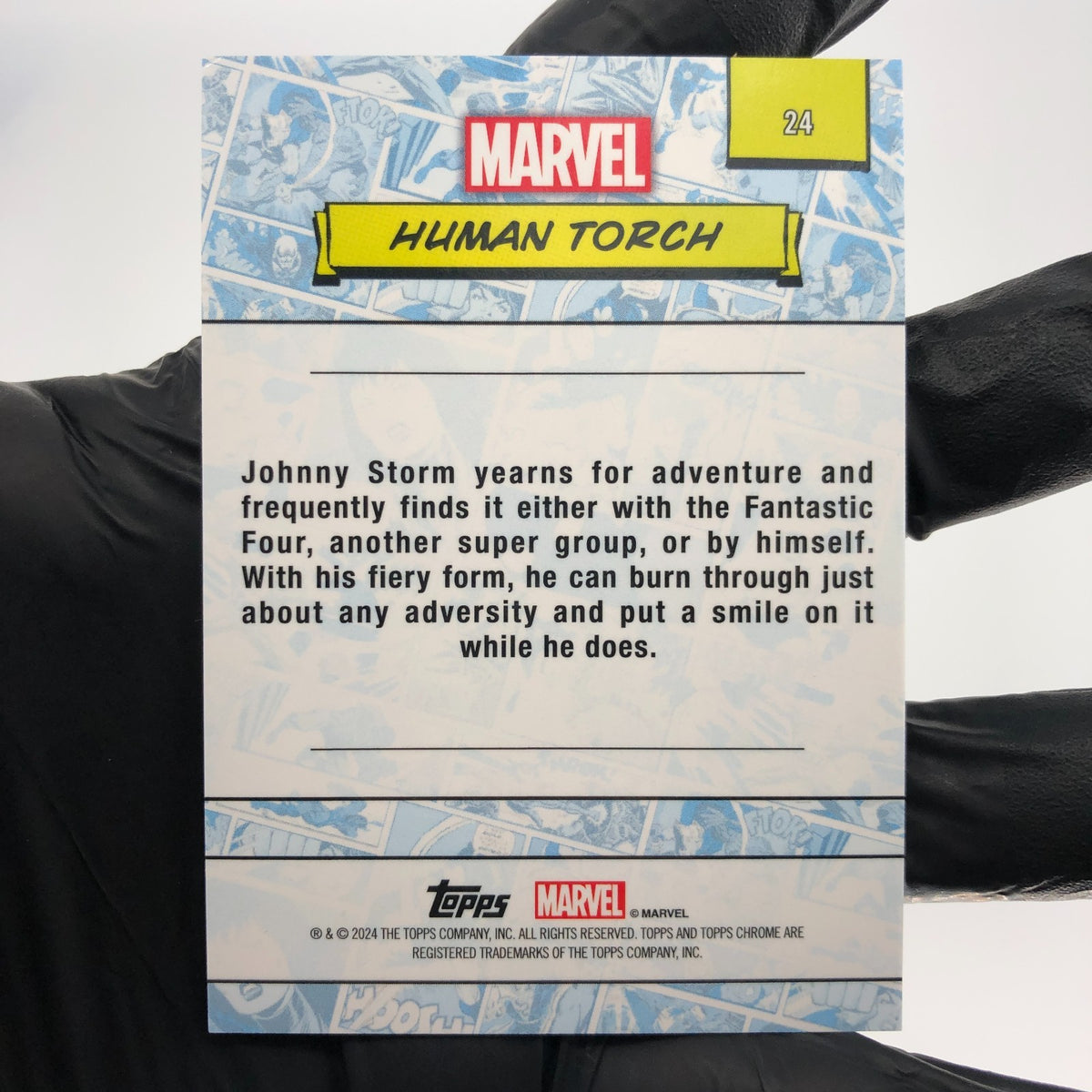 Marvel Card Human Torch 24 Green /99 Refractor Topps Sapphire 2024 [NM]