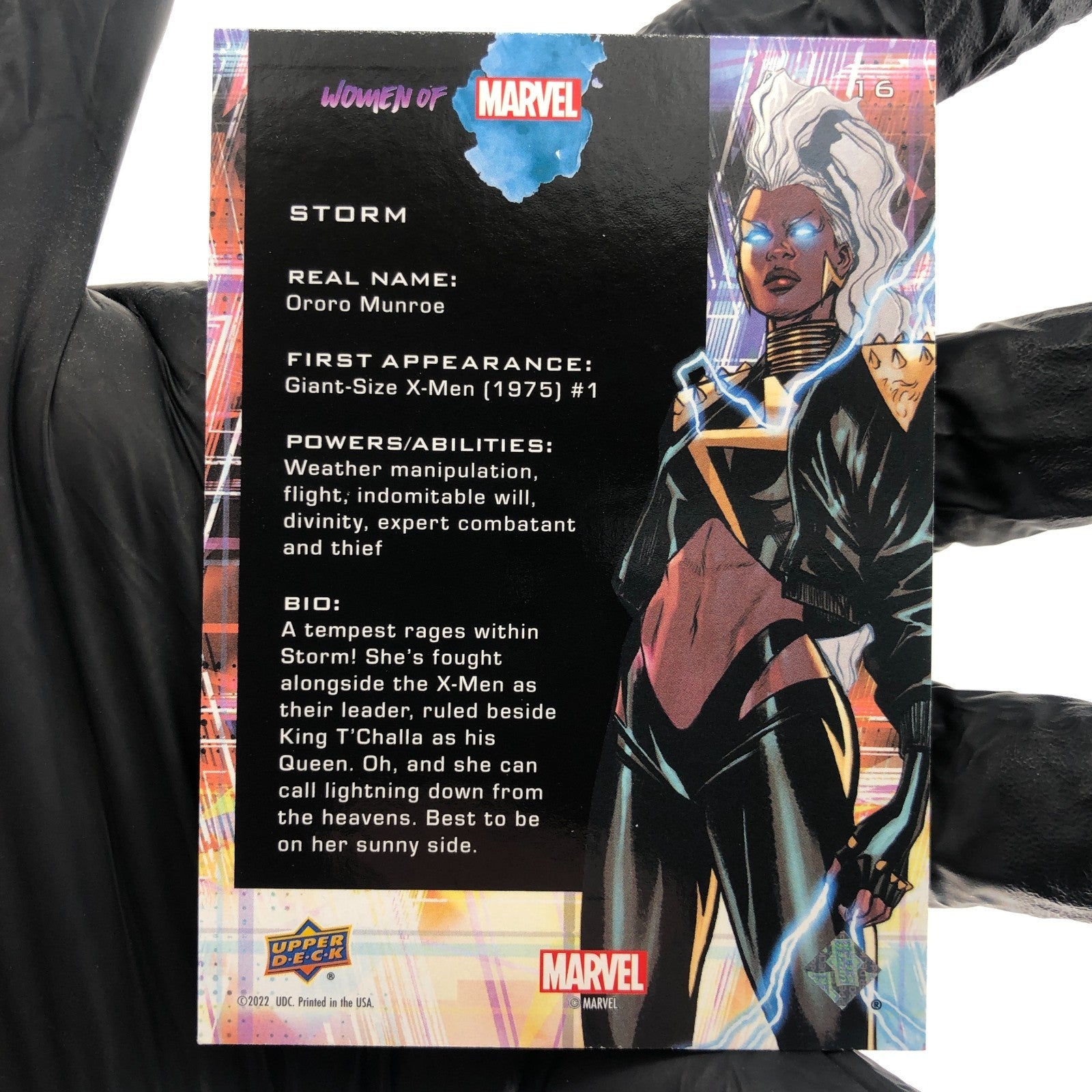 Marvel Card Storm 16 Blue Light Women of Marvel 2022 Holo Fleer Upper Deck [NM]