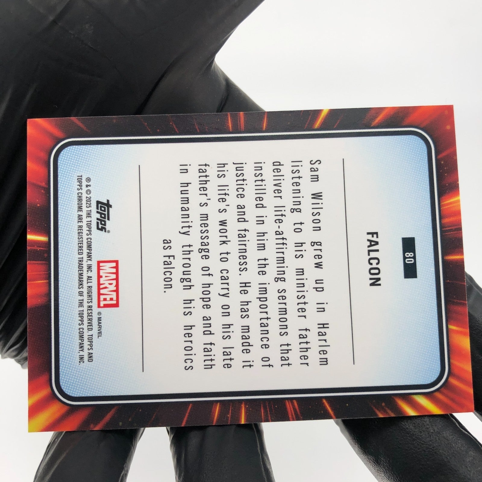 Marvel Card Falcon 80 Yellow Lava Refractor Topps Chrome 2025 [NM]