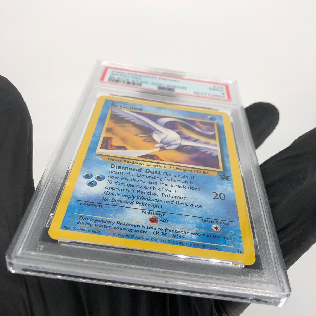 PSA 9 Pokemon Card Articuno 22 Blachstar Promo Aoki Error English 2000 Karte [9]