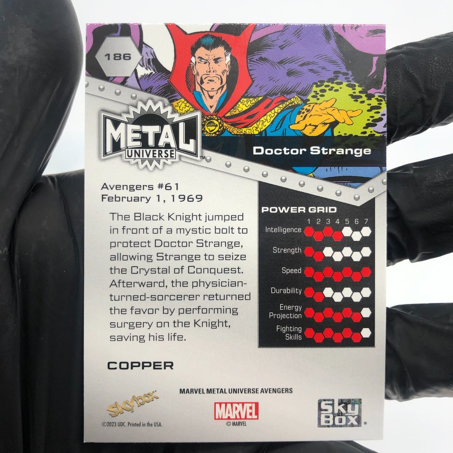 Marvel Card Doctor Strange 186 Copper Metal Upper Deck Universe [NM]