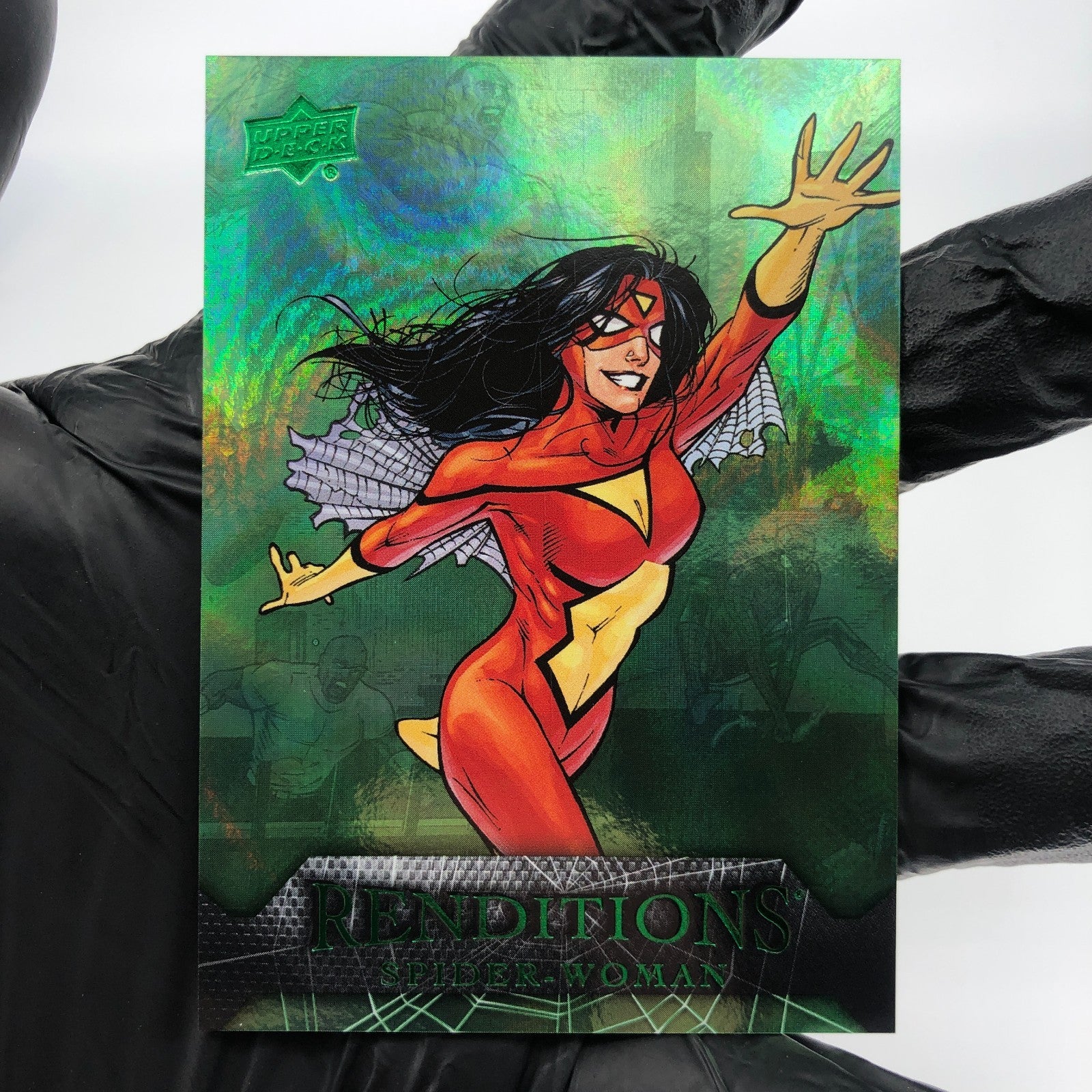 Marvel Card Spider-Woman 73 Green  /399 Fleer Upper Deck Renditions [NM]
