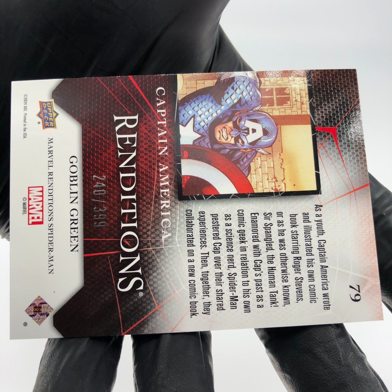 Marvel Card Captain America 79 Green  /399 Fleer Upper Deck Renditions [NM]
