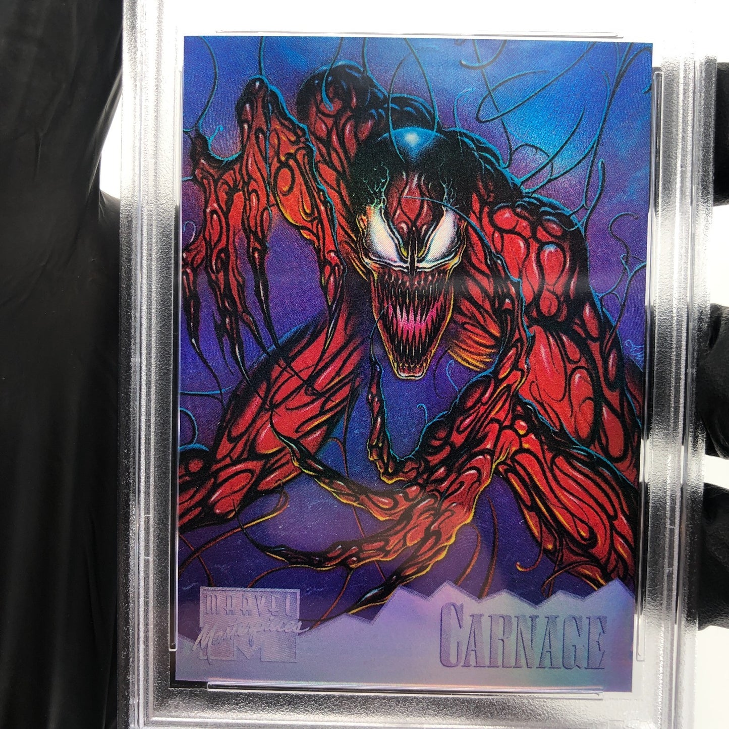 PSA 9 Marvel Card Carnage 2 Holoflash Upper Deck Masterpieces 1995 [9]