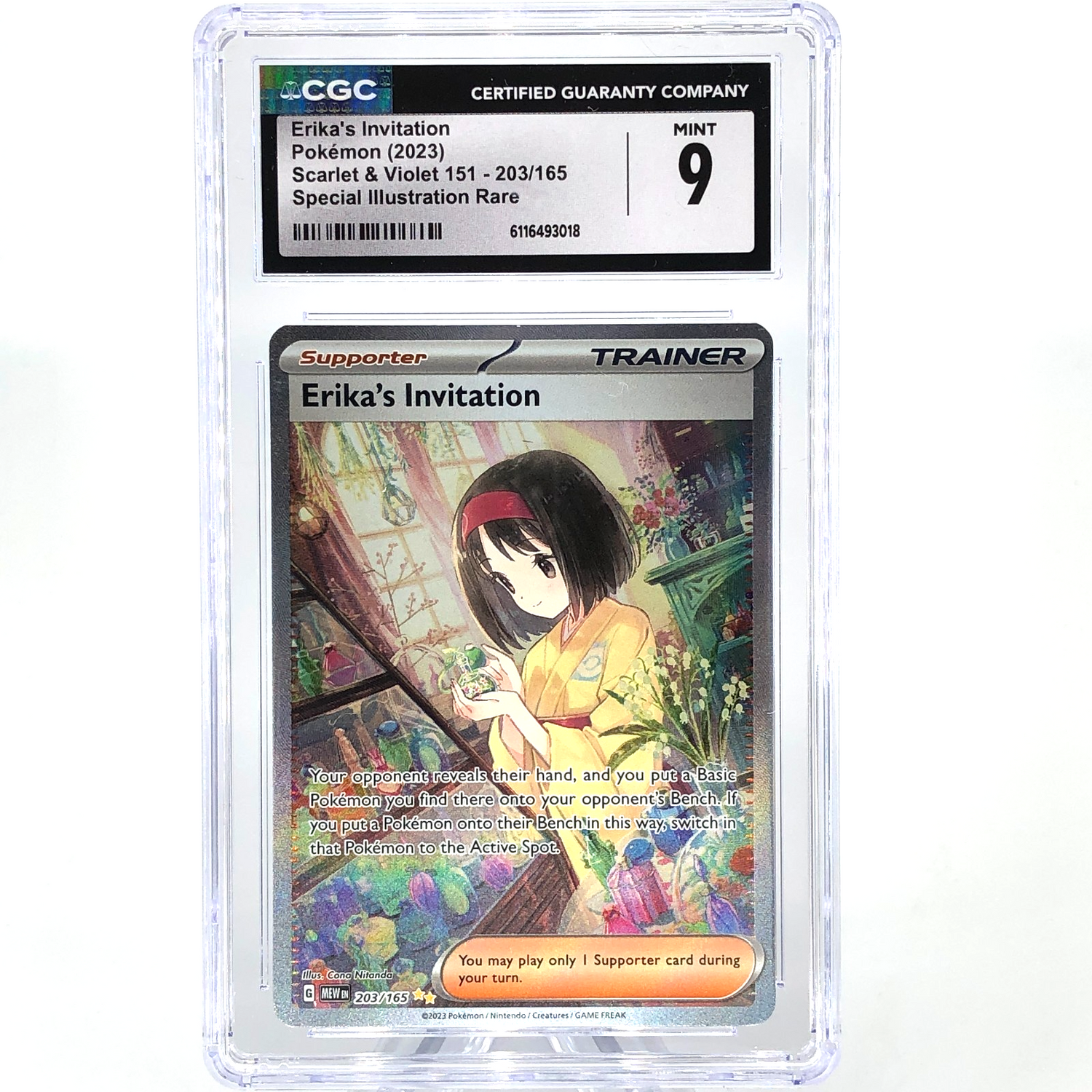 CGC 9 Pokemon Card Erika Invitation 203/165 151 Special Rare English Karte [9]