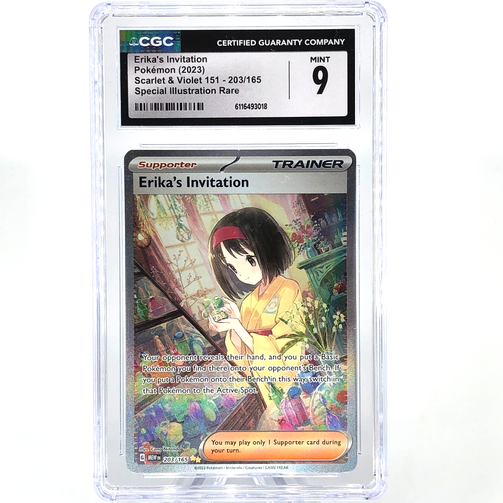 CGC 9 Pokemon Card Erika Invitation 203/165 151 Special Rare English Karte [9]